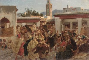 Cena de rua marroquina (óleo sobre tela) 作： Alfred Dehodencq