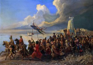 サウジアラビアの聖地メッカへの巡礼 - ハッジ - アルフレッド・デホデンク（Edme-Alexis-Alfred）（1822-1882）の絵画 - 個人蔵 - 。