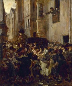 シャルロット・コルデーの逮捕、c。 1853年。 作： Alfred Dehodencq