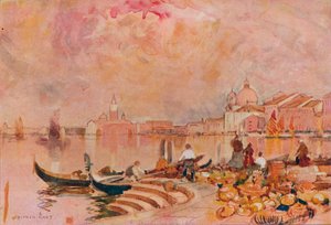 イブニンググロー、ヴェネツィア、c1895 作： Alfred East