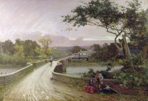 ニュービーブリッジ、ウィンダミア（油彩・キャンバス） 作： Alfred East