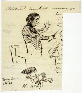 指揮者とトランペット奏者のスケッチ 作： Alfred Edward Chalon