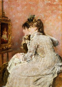 1879年の肖像画を賞賛 作： Alfred Emile Stevens