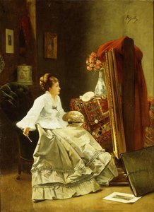 アーティスト・アット・ワーク 作： Alfred Emile Stevens