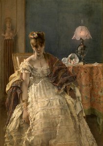 絶望的 (パネルに油彩) 作： Alfred Emile Stevens