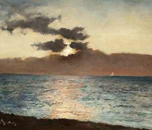 Seascape、LeTréport、c.1880-89（パネルに油彩） 作： Alfred Emile Stevens