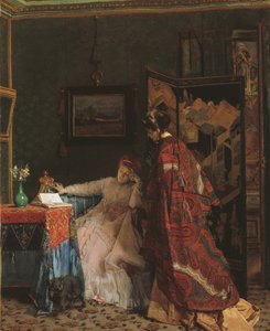 1869年以前の訪問（キャンバスに油彩） 作： Alfred Emile Stevens