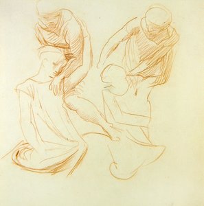 図形研究 1845年頃 紙に赤チョーク（長方形は366414参照 作： Alfred George Stevens