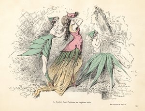 20 世紀のパリの女性の寝室の似顔絵。