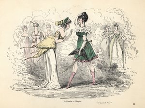 フランス領事館と第一帝政の衣装の似顔絵 作： Alfred Grevin