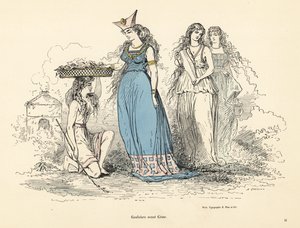 ローマの侵略前のガリアの女性の衣装.