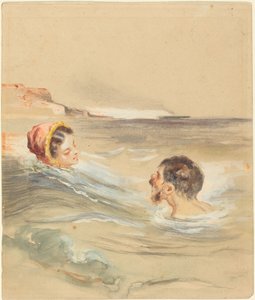 男性と女性の入浴者 作： Alfred Grevin