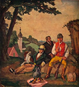 「狩猟ピクニック」、c1926 作： Alfred Hagel
