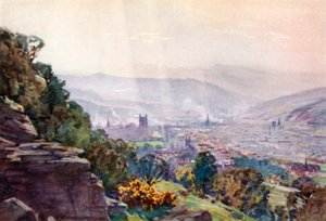 バース、ハンプトン・ロックスから（カラーリトグラフ 作： Alfred Heaton Cooper