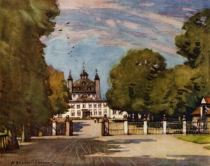 デンマーク: Fredensborg Palace (color litho)