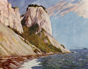 デンマーク: Moen 島、Moens Klint (カラー リソ) 作： Alfred Heaton Cooper