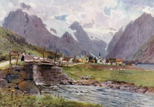 Fjaerland、Sogne Fjord 作： Alfred Heaton Cooper