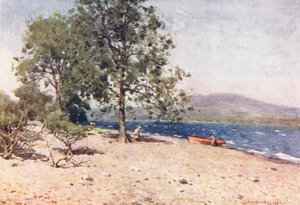 湖水地方：バッセンスウェイト湖、そよ風の朝（カラーリトグラフ） 作： Alfred Heaton Cooper