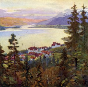 アレ湖と村 作： Alfred Heaton Cooper