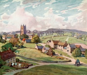 Mells Village, Near Frome (カラーリトグラフ)