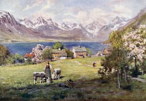 ネスからのロムスダールフィヨルド 作： Alfred Heaton Cooper