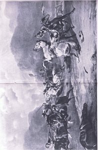 ネイスビーでの撤退：1645年6月14日、イギリス陸海の戦いのイラスト、1915