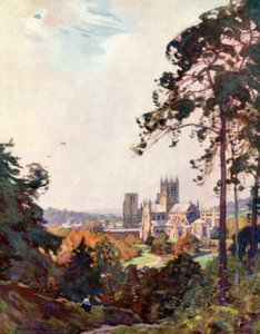 ウェルズ大聖堂、トーから（カラーリトグラフ 作： Alfred Heaton Cooper