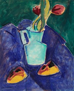 緑の花瓶のチューリップ 作： Alfred Henry Maurer