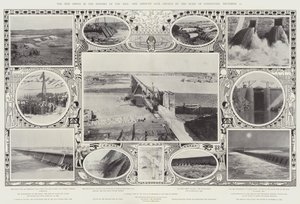 12月10日、コンノート公爵によって開かれたナイル川の歴史の新しい時代、アスソーアンダム 作： Alfred Hugh Fisher