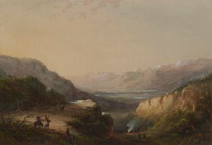 湖の遠景（風の山） 作： Alfred Jacob Miller