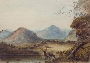 スイートウォーター近くの岩の形成、1837年頃（紙に水彩） 作： Alfred Jacob Miller