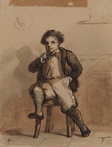 「パパがタバコを吸うから、私も吸う」 作： Alfred Jacob Miller
