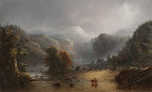 雲が休むのが大好きな場所、1850年頃（パネルに油彩） 作： Alfred Jacob Miller