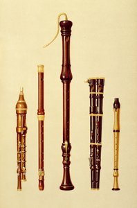 「Musical Instruments」（カラーリソ）のダブルフラゴレット、ドイツのフルート、ベースレコーダー、ダブルフラゴレット、レコーダー