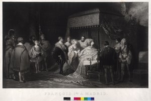 マドリードで捕虜となったフランス王フランツ1世 作： Alfred Johannot