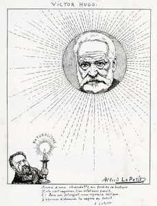 ヴィクトル・ユーゴーとエミール・ゾラの風刺画 1875-1880年頃（エングレーヴィング