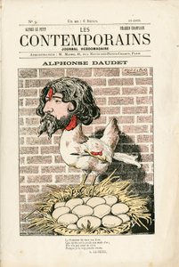 Les Contemporains "の第9号『Satirique en Colours』の表紙。アルフォンス・ドーデ - 叙情詩 - Houle, Daudet Alphonse - イラスト：Alfred Le Pepetit (1841-1909) 作： Alfred Le Petit