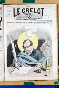 The Grelot」72号の表紙、カラーの風刺的なもの。 作： Alfred Le Petit