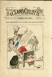 アルフレッド・ル・プティ（1841-1909）が『Le Sans-Panlotte』の表紙に描いたイラスト（1879年頃） - 『The Innocents of May 16』 - Censorship, May 16 作： Alfred Le Petit