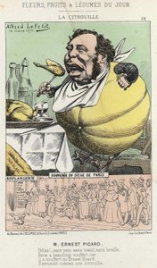 ラ・パンプキンアーネスト・ピカールの風刺画 - 1871年3月14日の写真 "今日の花、果物、野菜" 作： Alfred Le Petit