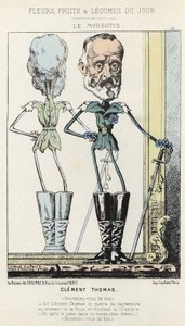 Le Myosotis：クレマン・トーマスを描いた風刺画 - 1871年3月2日の「今日の花、果物、野菜」に掲載されている。 作： Alfred Le Petit
