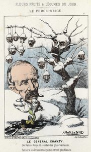 Le Perce-Neige：Antoine Alfred Eugène Chanzy将軍（1823年～1883年）を描いた風刺画 - 1871年1月15日の「今日の花、果物、野菜」に掲載されています。 作： Alfred Le Petit
