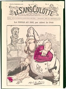 アンリシャルルフェルディナンドマリーデュードネ（1820-83）のシャンボール伯爵の似顔絵「ルポールオーポット」、「ルサンキュロット」、1879年 作： Alfred Le Petit