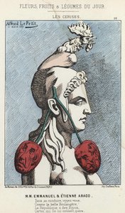 レ・チェリー：MMエマニュエルとエティエンヌ・アラゴの風刺画-1871年11月3日の "今日の花、果物、野菜 "に掲載された写真