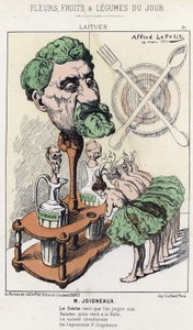 レタス：Joigneauxの風刺画 - 1871年3月18日、「日の花、果物、野菜」に掲載された写真 作： Alfred Le Petit