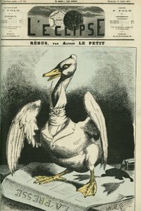 リーバス、『日蝕』の読者にその意味を推察してもらう。アルフレッド・ルプティ著「日蝕」7月16日号の表紙 作： Alfred Le Petit