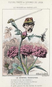 バタイユの薔薇：ファイダーブ将軍を描いた漫画-1871年1月20日の「今日の花、果物、野菜」に掲載された絵 作： Alfred Le Petit