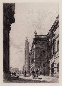 ケンブリッジ上院議事堂と大学図書館（銅版画