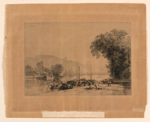 ルーアンのセーヌ川のほとり 作： Alfred Louis Brunet Debaines