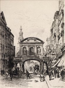 テンプルバー（銅版画 作： Alfred Louis Brunet Debaines